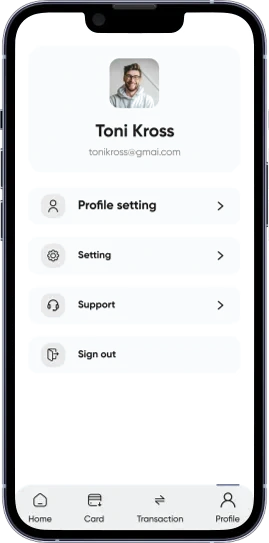 N7 mobile app — profile screen